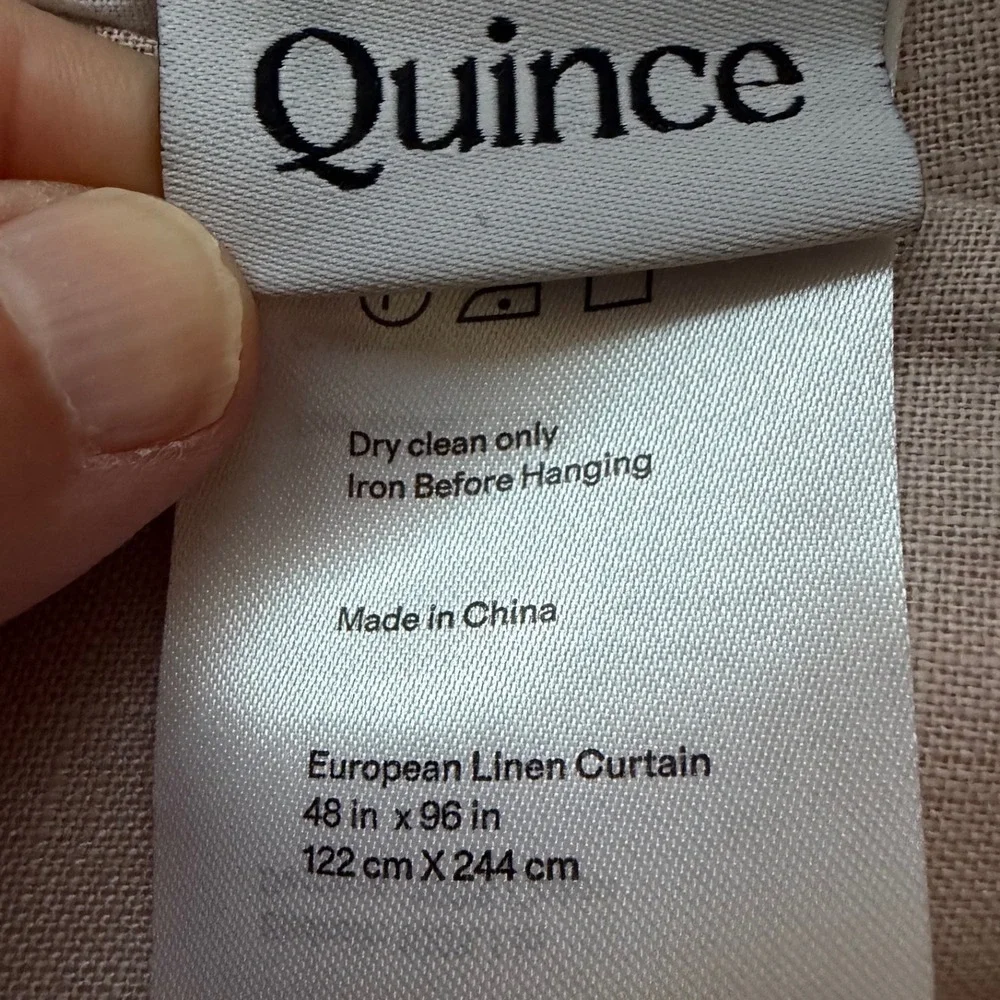 Quince European Linen Curtain Panel Size 48x96 Flax Light Filtering Quiet Luxury